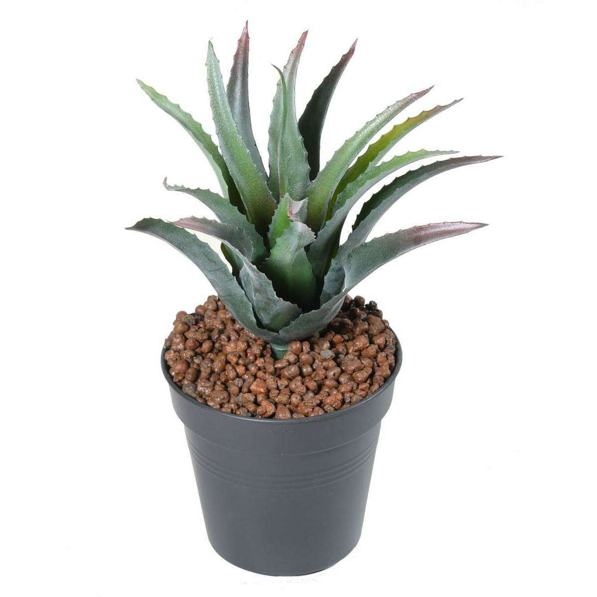 Plante artificielle Furcraea 15 feuilles - cactus artificiel intérieur - H.28 cm vert