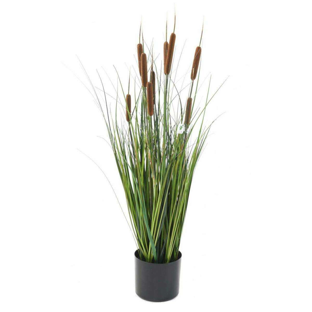 Plante artificielle Graminée Roseau Cattail en pot - décoration d'intérieur - H.90cm