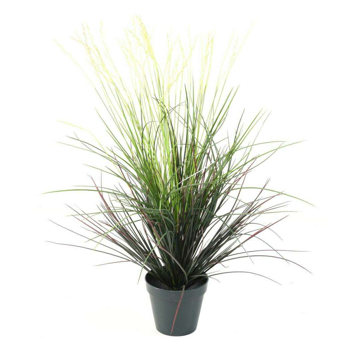 Plante artificielle Graminée touffe UV en pot - intérieur extérieur - H.80cm