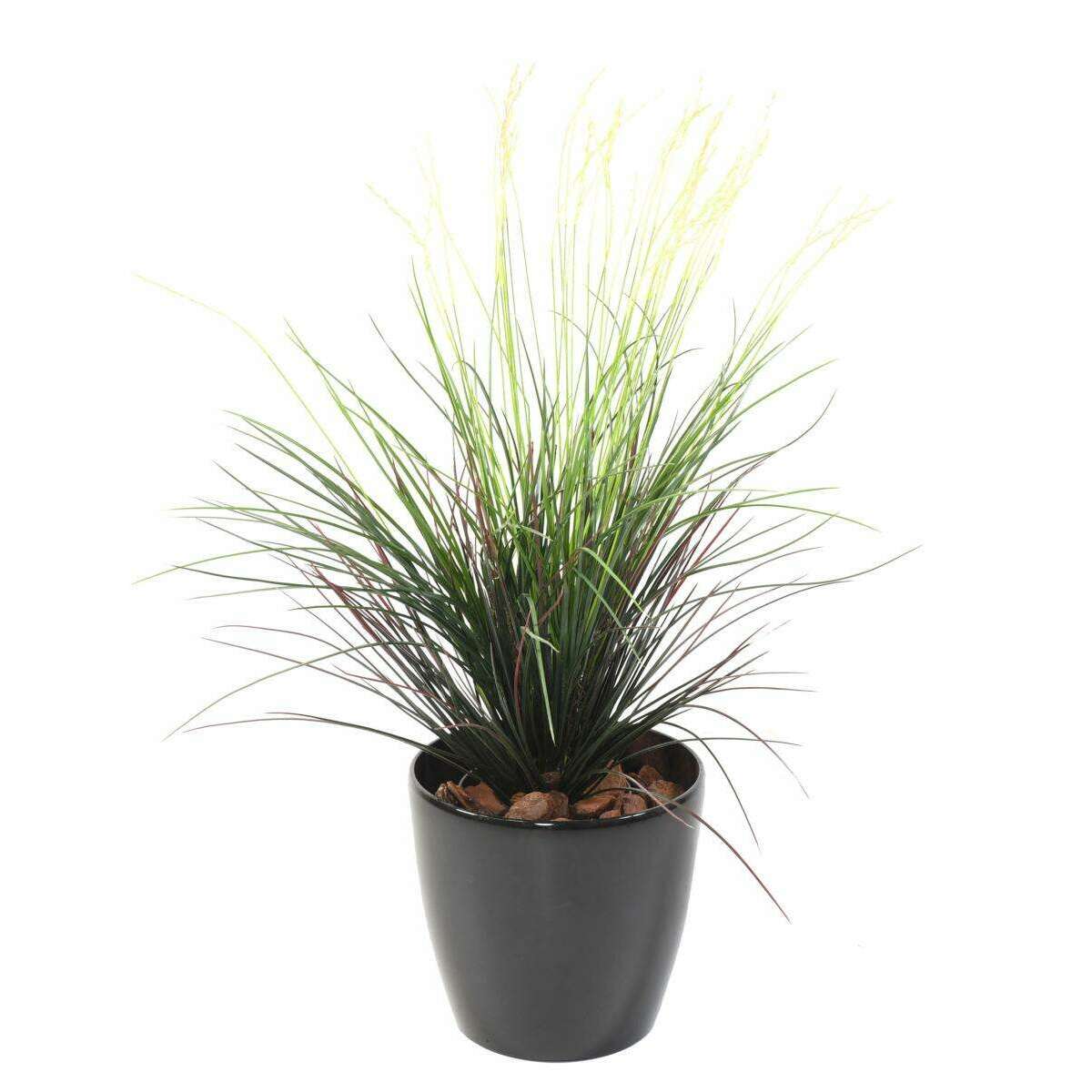 Plante artificielle Graminée touffe UV en pot - intérieur extérieur - H.80cm