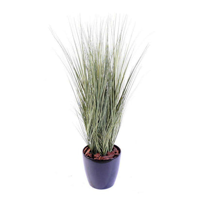 Plante artificielle Herbe luxe Onion Grass en pot - intérieur - H.105cm vert gris