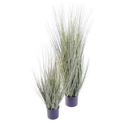 Plante artificielle Herbe luxe Onion Grass en pot - intérieur - H.105cm vert gris