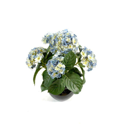 Plante artificielle Hortensia 5 têtes - plante fleurie en piquet - H.50cm bleu