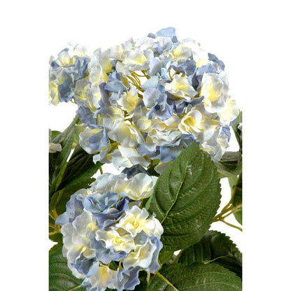 Plante artificielle Hortensia 5 têtes - plante fleurie en piquet - H.50cm bleu