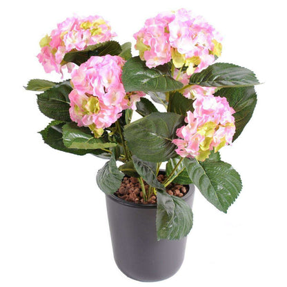 Plante artificielle Hortensia en piquet - fleurs pour intérieur - H.40cm rose