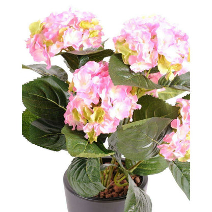 Plante artificielle Hortensia en piquet - fleurs pour intérieur - H.40cm rose