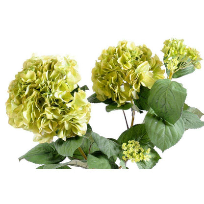 Plante artificielle Hortensia en piquet - fleurs pour intérieur - H.82cm vert