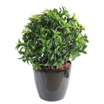 Plante artificielle Laurier buisson - feuillage UV résistant - H.45cm vert