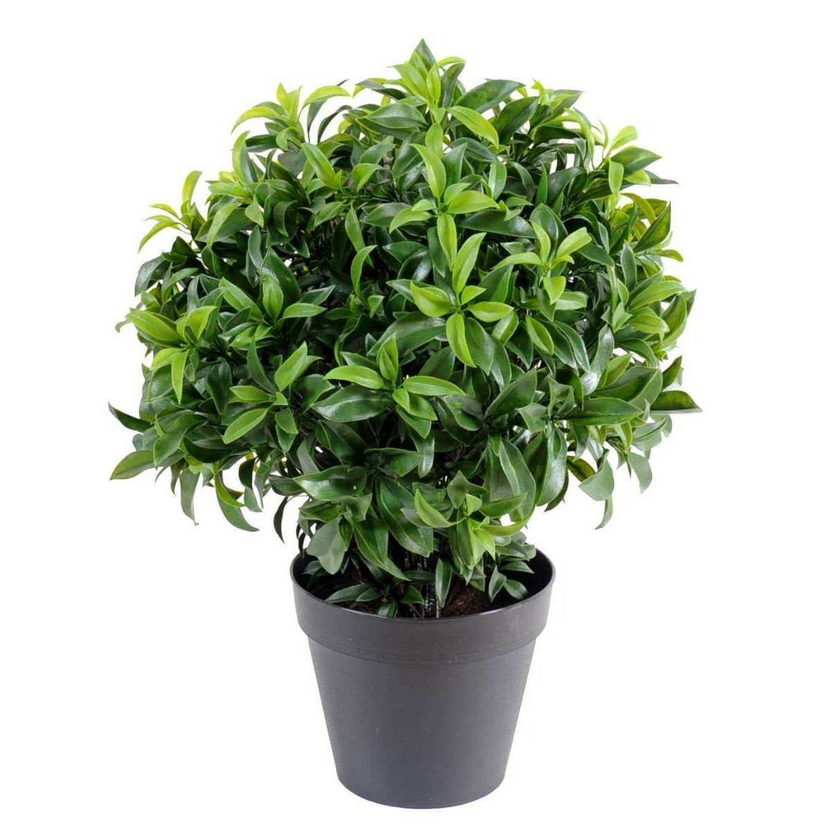 Plante artificielle Laurier buisson - feuillage UV résistant - H.45cm vert