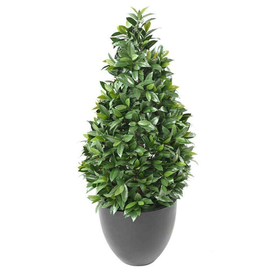 Plante artificielle Laurier Nobilis cône large - feuillage UV résistant - H.130cm