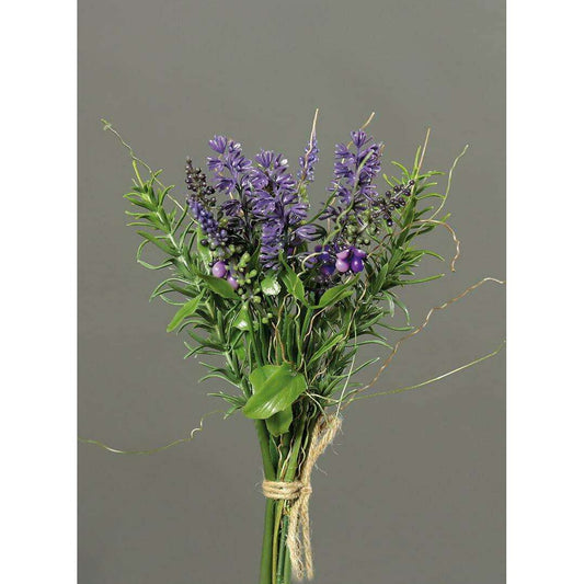 Plante artificielle Lavande en botte - bouquet fleuri - H.23cm