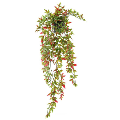 Plante artificielle Lierre en pot - Plastique UV extérieur - H.70cm vert rouge