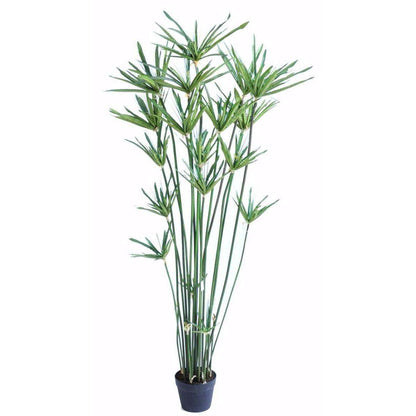 Plante artificielle Papyrus Alternifolius en pot - intérieur - H. 150cm vert