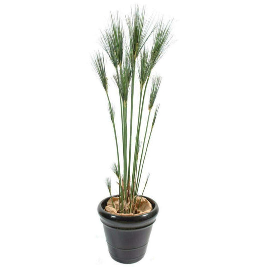 Plante artificielle Papyrus Cyperus du Nil en pot - intérieur - H. 125cm vert