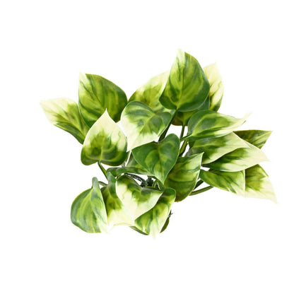 Plante artificielle Philo Bush en piquet - intérieur extérieur - H.25cm vert blanc