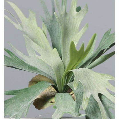 Plante artificielle Platycerium corne d'élan en piquet - 12 feuilles - H.33cm vert