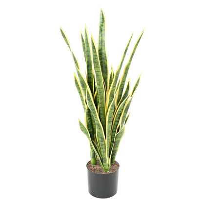 Plante artificielle Sansevieria 24 feuilles - décoration d'intérieur - H.85cm panaché