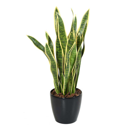 Plante artificielle Sansevieria large - décoration d'intérieur - H.93cm vert jaune