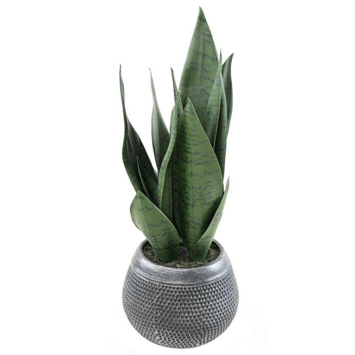 Plante artificielle Sansevieria pot décoratif - succulente pour intérieur - H.49cm vert