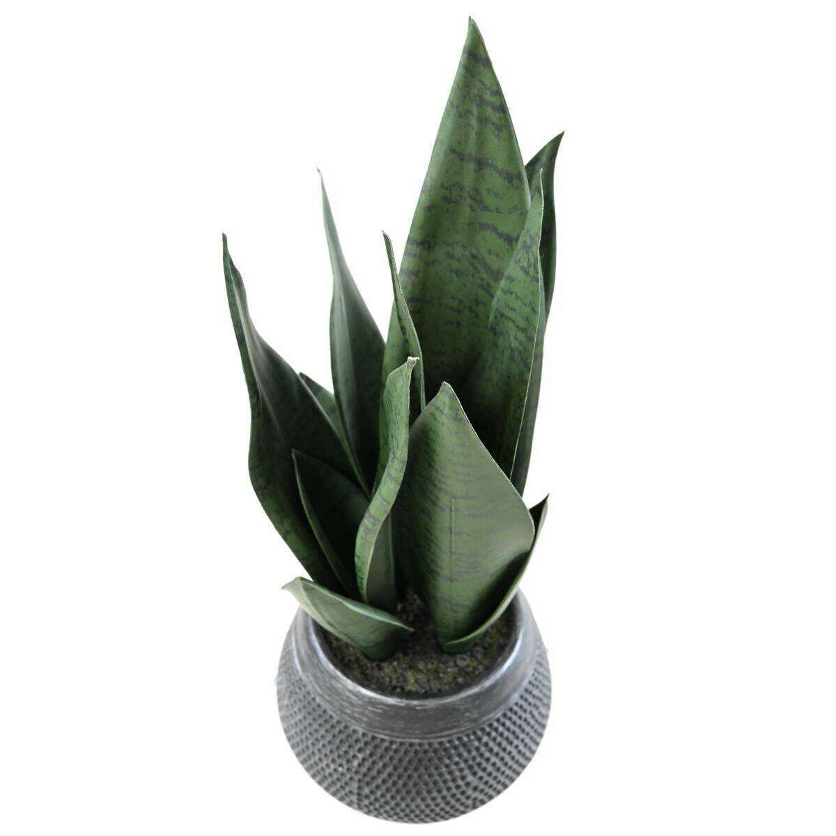 Plante artificielle Sansevieria pot décoratif - succulente pour intérieur - H.49cm vert