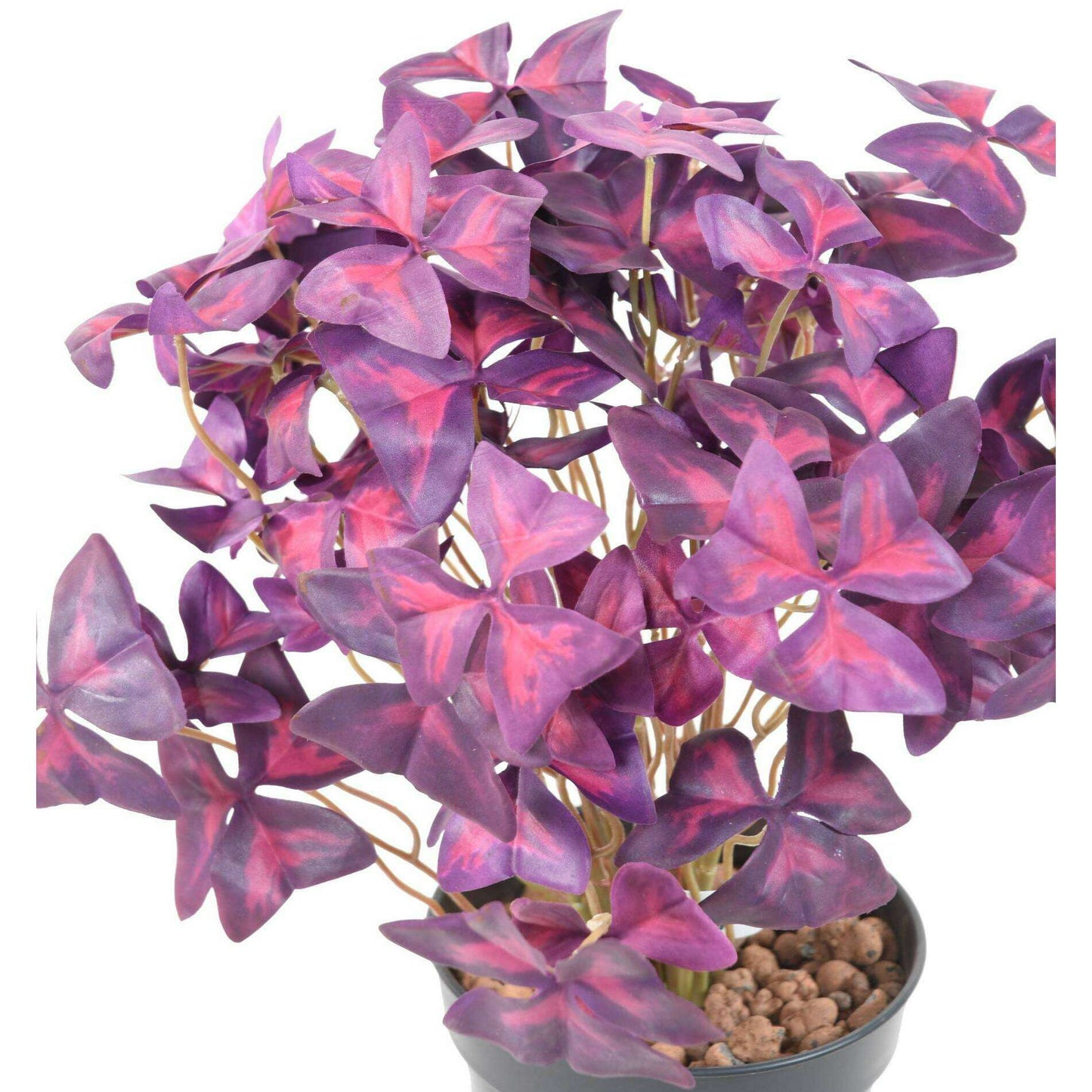 Plante artificielle Trèfle Oxalis en piquet - décoration d'intérieur - H.30cm pourpre