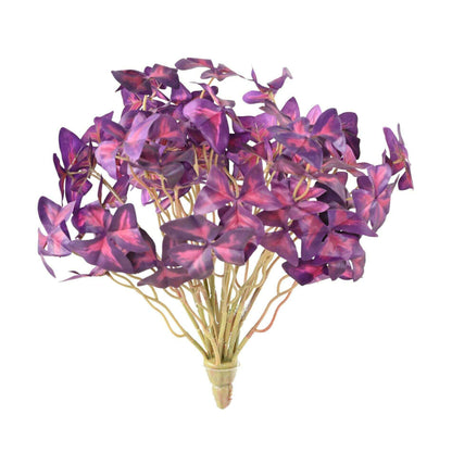 Plante artificielle Trèfle Oxalis en piquet - décoration d'intérieur - H.30cm pourpre