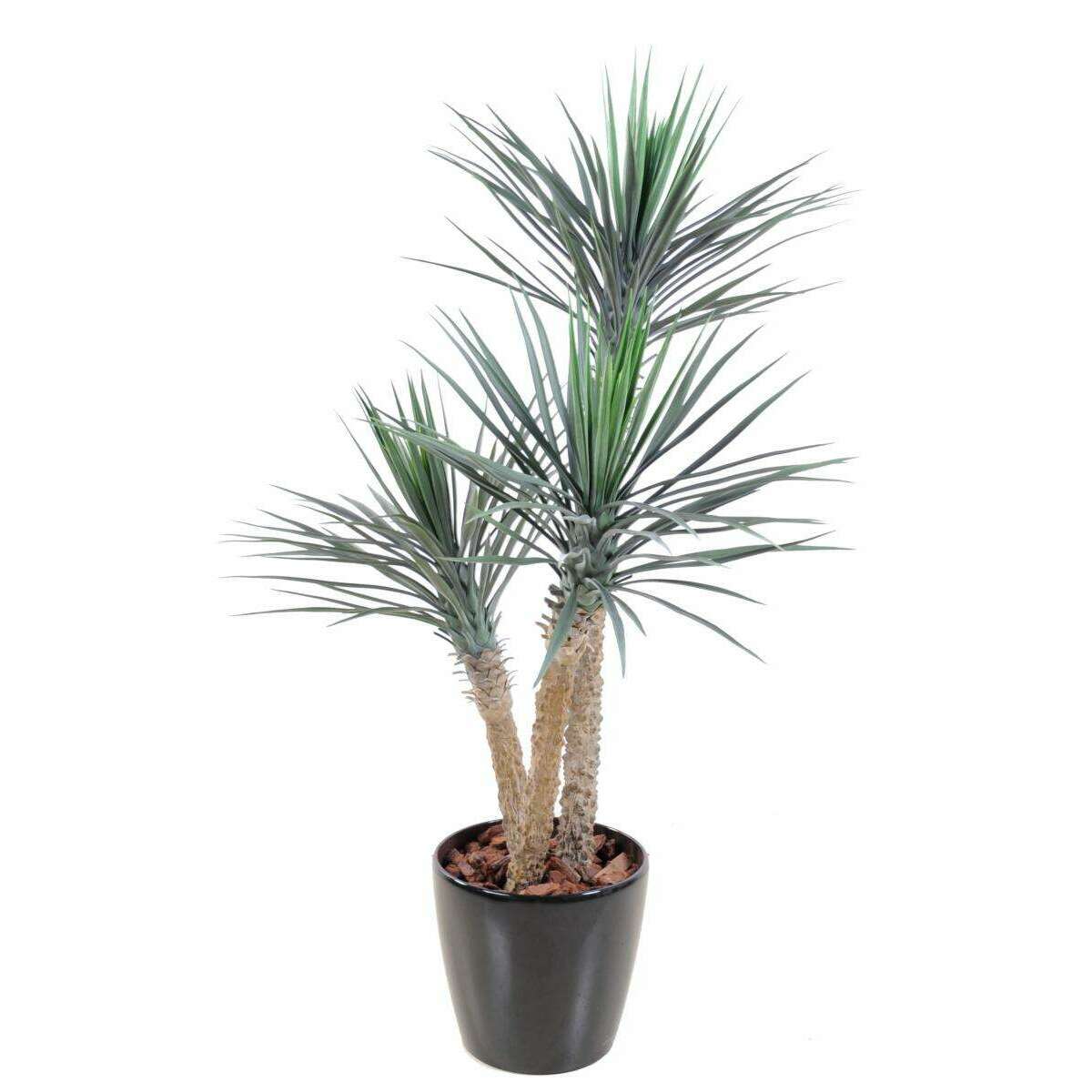 Plante artificielle Yucca 3 troncs - décoration pour intérieur - H.155cm vert