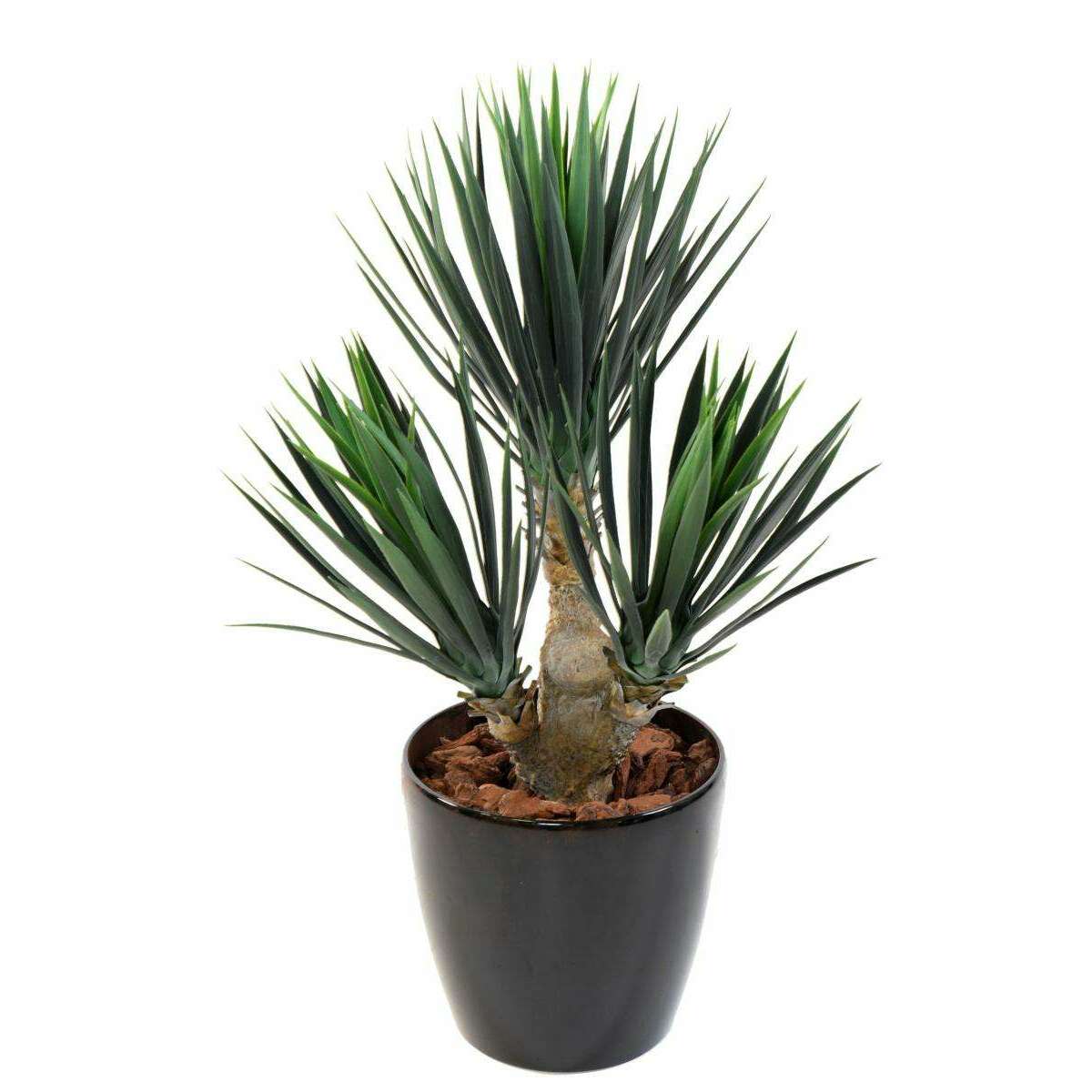 Plante artificielle Yucca Baby 3 troncs - décoration pour intérieur - H.70cm