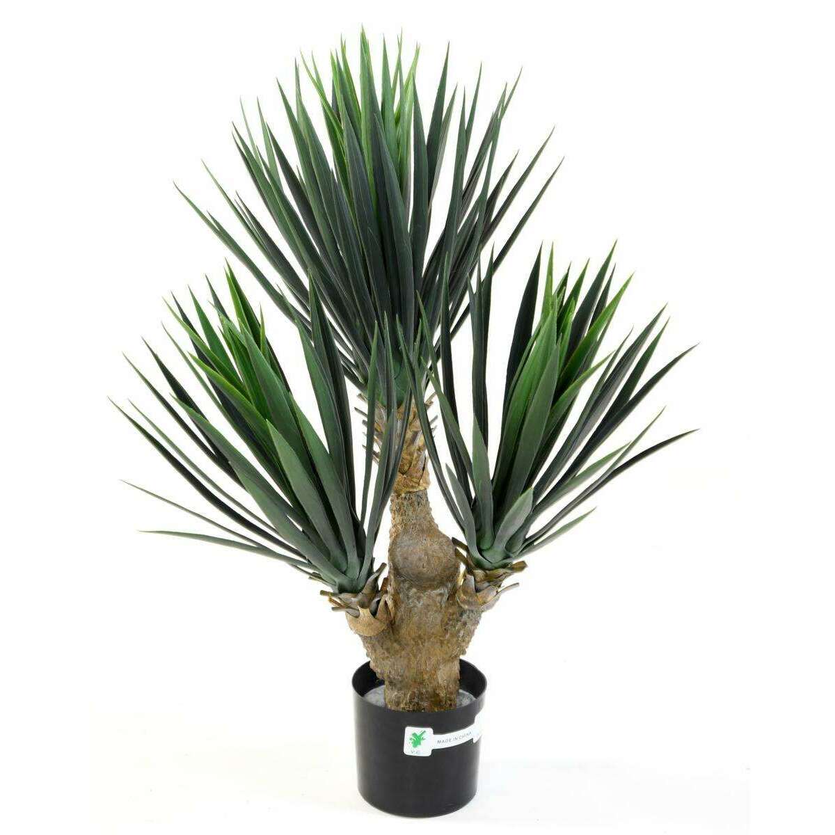 Plante artificielle Yucca Baby 3 troncs - décoration pour intérieur - H.70cm