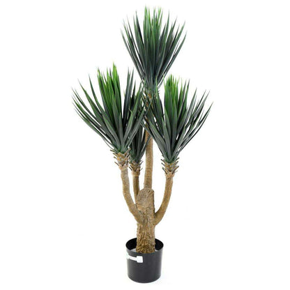 Plante artificielle Yucca Baby 4 têtes - décoration pour intérieur - H.120cm