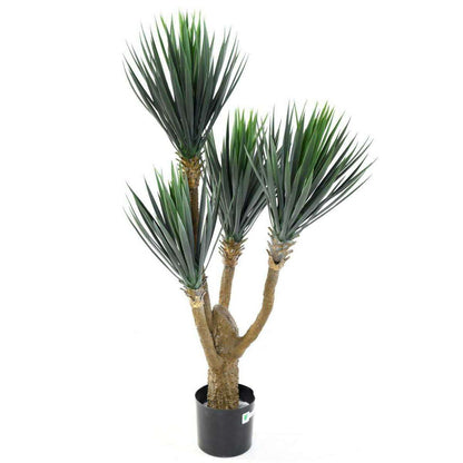 Plante artificielle Yucca Baby 4 têtes - décoration pour intérieur - H.120cm