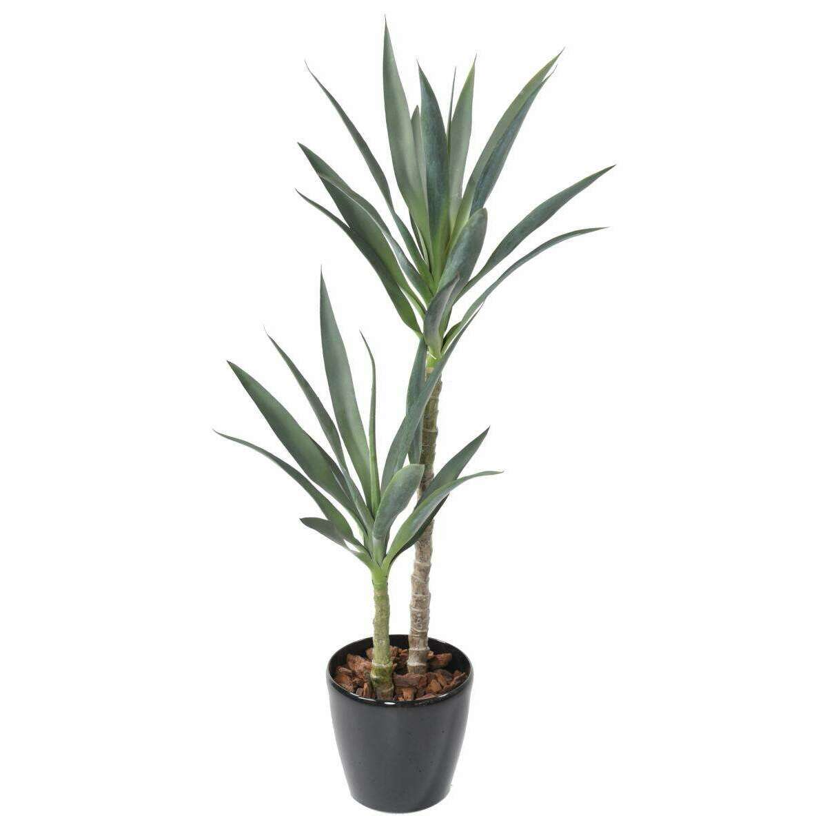 Plante artificielle Yucca Rapier 2 tiges - décoration pour intérieur - H.110cm