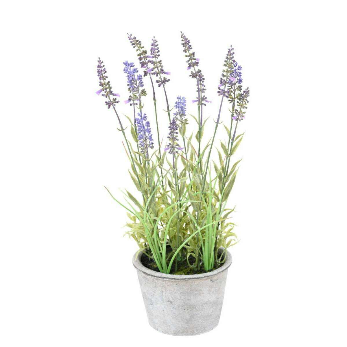 Plante fleurie artificielle Lavande pot déco - intérieur extérieur - H.40cm