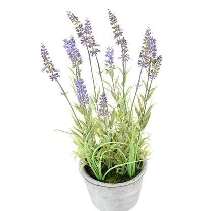 Plante fleurie artificielle Lavande pot déco - intérieur extérieur - H.40cm