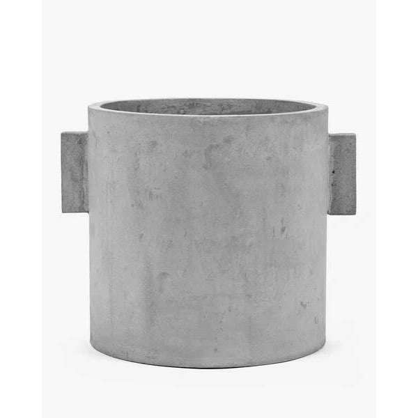 Pot de fleur rond en béton - décoration d'intérieur - H.30xØ.30cm gris ciment