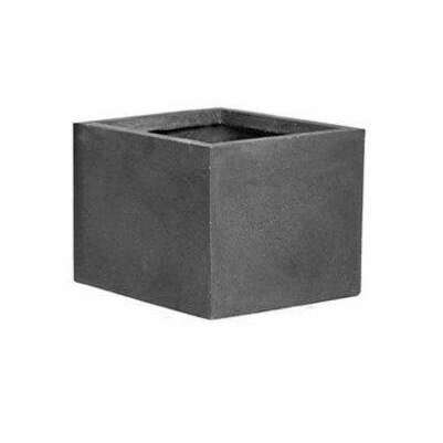 Pot pour fleur bac carré - intérieur extérieur - H.60x85cm gris Fiberstone