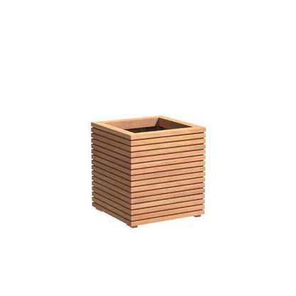 Pot pour fleur bac carré bois exotique Malaga - extérieur jardin - 80x80cm