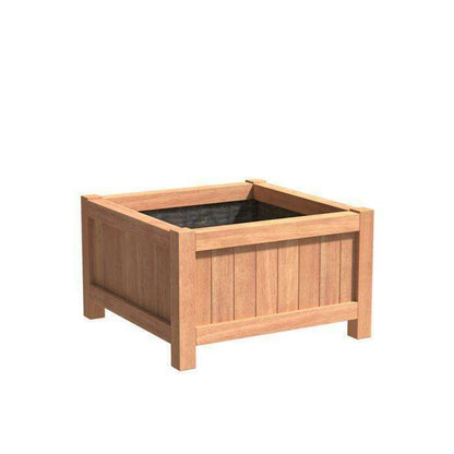 Pot pour fleur bac carré bois exotique Valencia - extérieur jardin - H.60x100cm