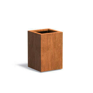 Pot pour fleur bac carré haut aspect rouillé - intérieur extérieur - 40x40xH.60cm Acier Corten