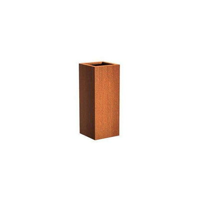 Pot pour fleur bac carré haut rouillé - extérieur jardin - H.100x40cm Corten