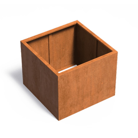 Pot pour fleur bac carré sans fond aspect rouillé - jardin terrasse - L.100xH.80cm Acier Corten