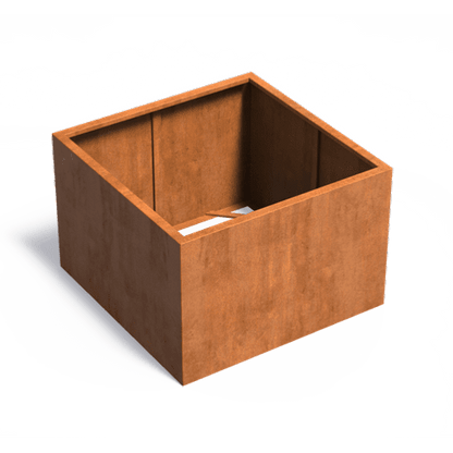 Pot pour fleur bac carré sans fond aspect rouillé - jardin terrasse - L.120xH.80cm Acier Corten