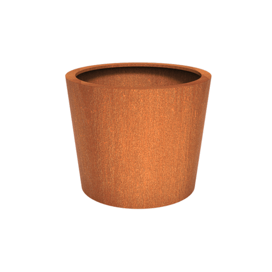 Pot pour fleur bac conique Cado rouillé - extérieur jardin - H.100xØ.120cm Corten