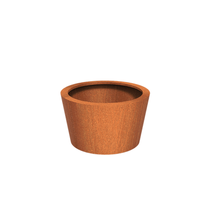 Pot pour fleur bac conique Cado rouillé - extérieur jardin - H.60xØ.100cm Corten