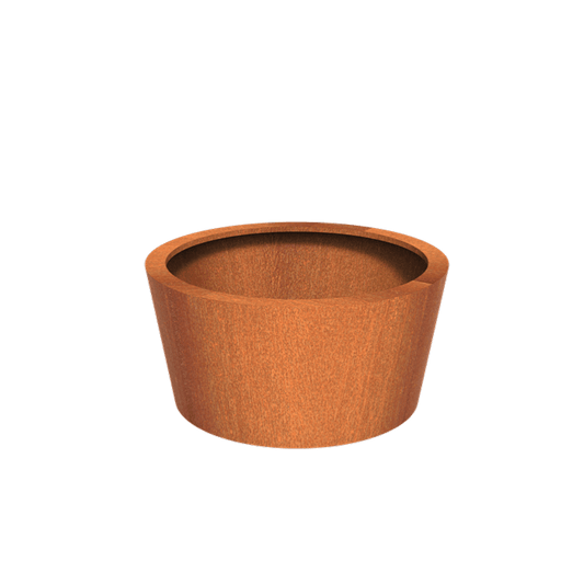 Pot pour fleur bac conique Cado rouillé - extérieur jardin - H.60xØ.120cm Corten