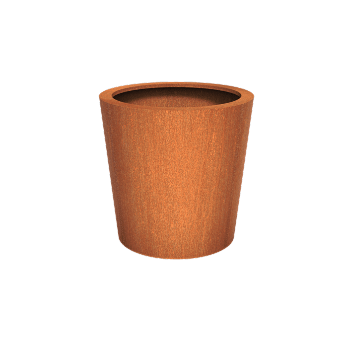 Pot pour fleur bac conique Cado rouillé - extérieur jardin - H.60xØ.60cm Corten