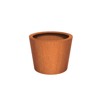 Pot pour fleur bac conique Cado rouillé - extérieur jardin - H.80xØ.100cm Corten