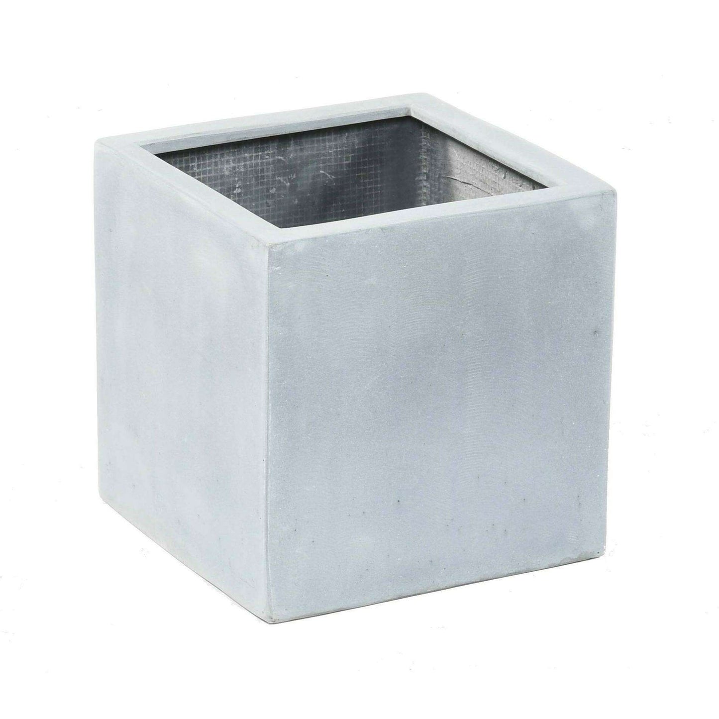 Pot pour fleur bac cube intérieur / extérieur H.20cm gris Fiberstone