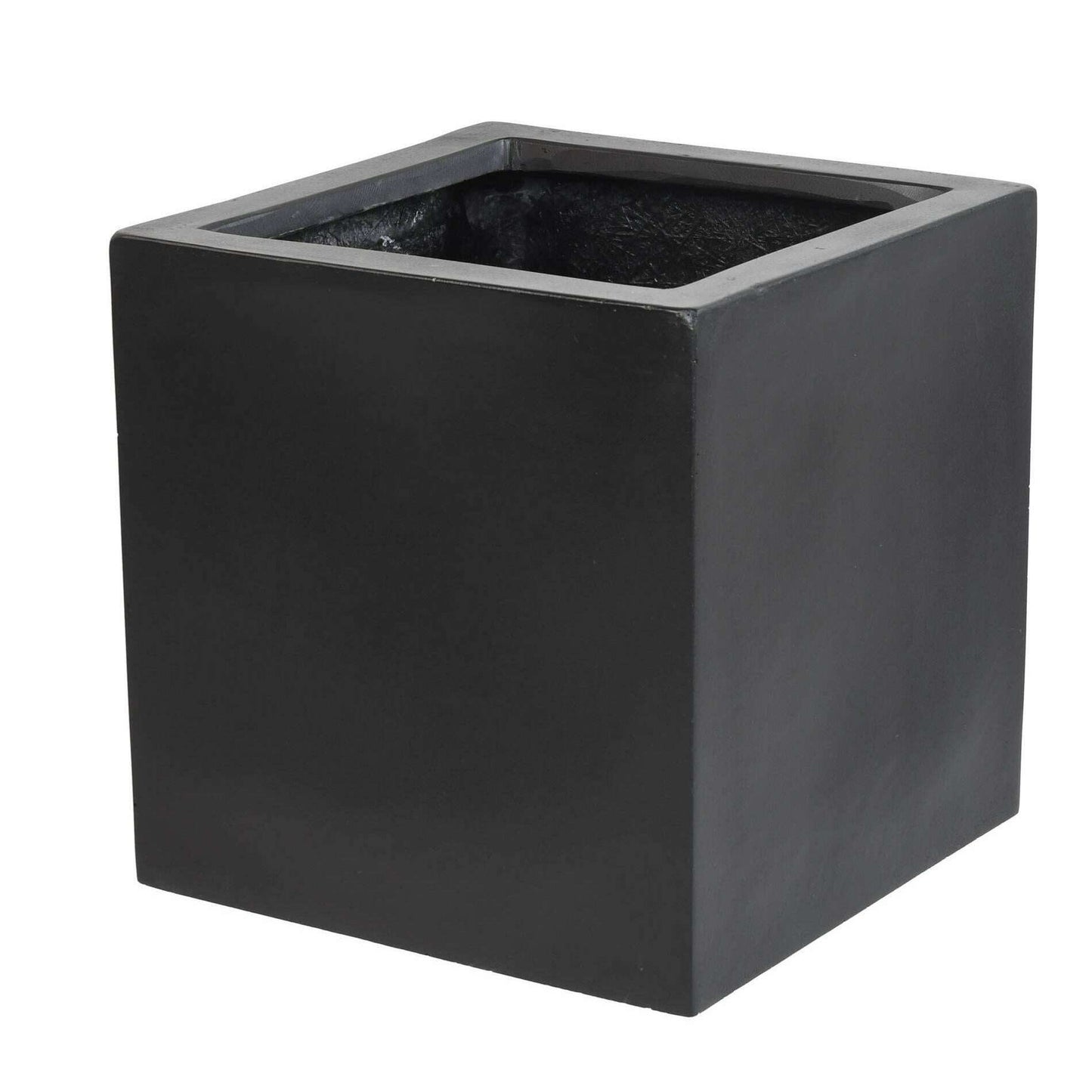 Pot pour fleur bac cube intérieur/extérieur H.50cm noir Fiberstone