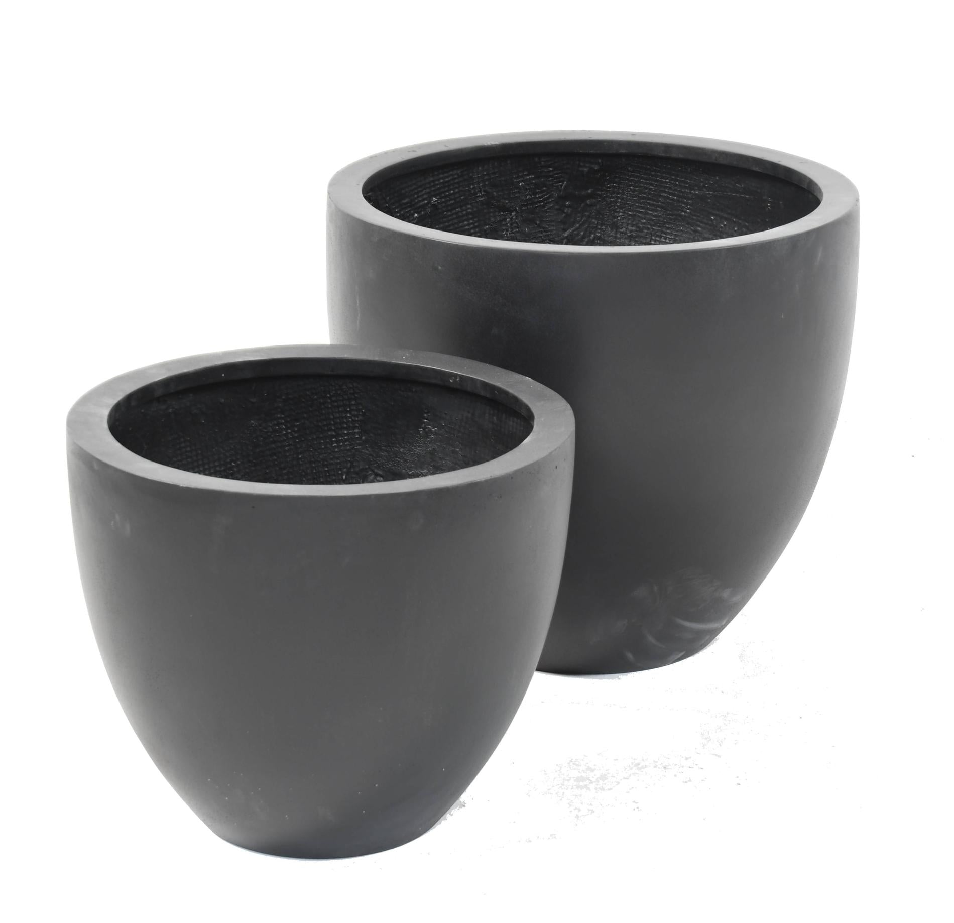 Bac pour fleur pot lotus - intérieur extérieur - H.60 x Ø.68cm noir Fiberstone